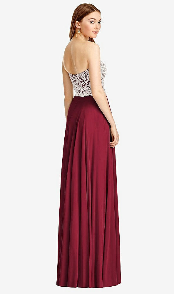 Back View - Burgundy & Oyster Studio Design Bridesmaid Dress 4504