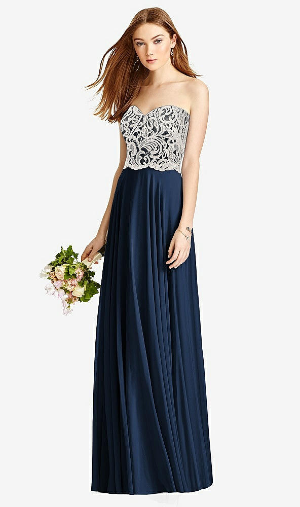 Front View - Midnight Navy & Oyster Studio Design Bridesmaid Dress 4504