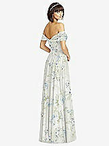 Alt View 2 Thumbnail - Bleu Garden Off-the-Shoulder Draped Chiffon Maxi Dress