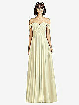 Alt View 1 Thumbnail - Butter Yellow Off-the-Shoulder Draped Chiffon Maxi Dress