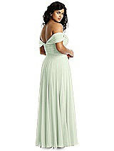 Alt View 2 Thumbnail - Mint Green Off-the-Shoulder Draped Chiffon Maxi Dress
