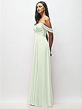 Alt View 4 Thumbnail - Mint Green Off-the-Shoulder Draped Chiffon Maxi Dress