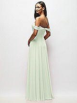 Alt View 5 Thumbnail - Mint Green Off-the-Shoulder Draped Chiffon Maxi Dress
