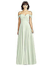 Front View Thumbnail - Mint Green Off-the-Shoulder Draped Chiffon Maxi Dress