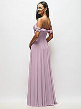 Alt View 5 Thumbnail - Suede Rose Off-the-Shoulder Draped Chiffon Maxi Dress