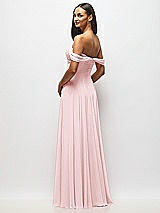 Alt View 5 Thumbnail - Ballet Pink Off-the-Shoulder Draped Chiffon Maxi Dress