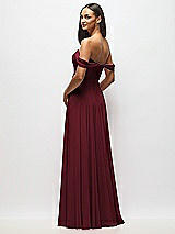Alt View 5 Thumbnail - Cabernet Off-the-Shoulder Draped Chiffon Maxi Dress