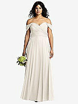 Front View Thumbnail - Ivory Off-the-Shoulder Draped Chiffon Maxi Dress