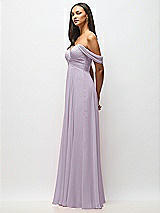 Alt View 4 Thumbnail - Lilac Haze Off-the-Shoulder Draped Chiffon Maxi Dress