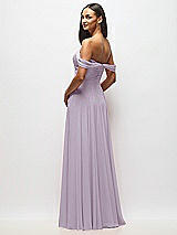 Alt View 5 Thumbnail - Lilac Haze Off-the-Shoulder Draped Chiffon Maxi Dress