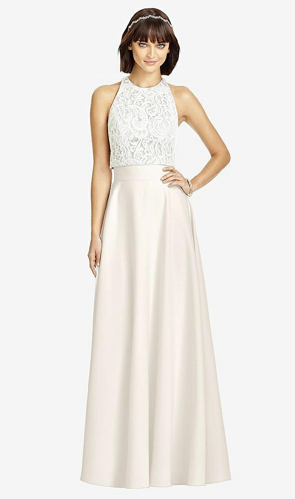 Front View - Ivory Crepe Maxi Skirt