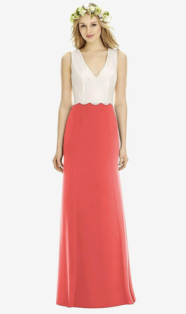 Front View - Perfect Coral & Ivory Social Bridesmaids Style 8172