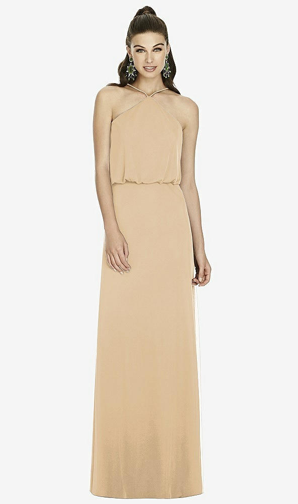 Front View - Golden Alfred Sung Bridesmaid Dress D738