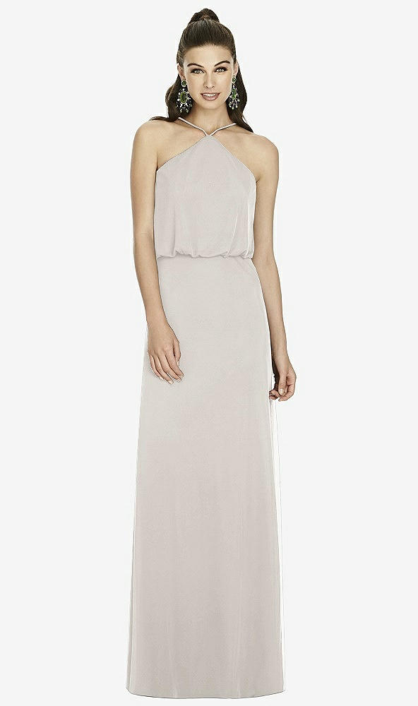 Front View - Oyster Alfred Sung Bridesmaid Dress D738