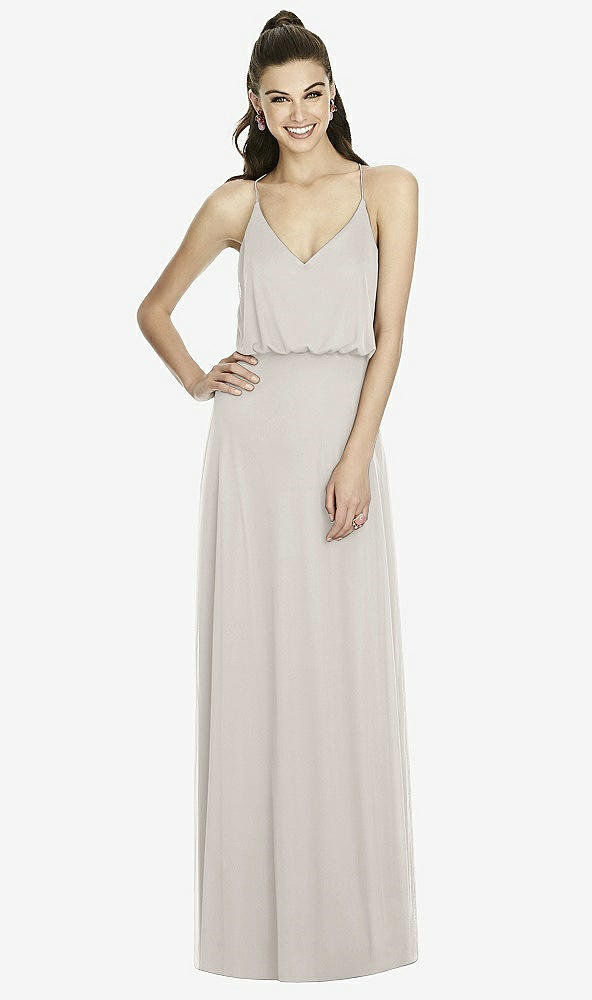 Front View - Oyster Alfred Sung Bridesmaid Dress D739