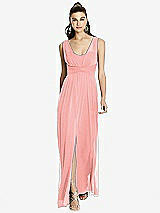 Front View Thumbnail - Apricot Maxi Chiffon Knit Shirred Strap Dress