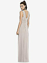 Rear View Thumbnail - Taupe Maxi Chiffon Knit Shirred Strap Dress