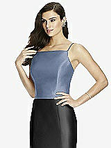 Front View Thumbnail - Larkspur Blue Dessy Bridesmaid Top T2979