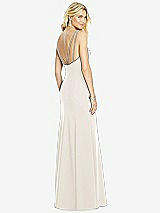 Front View Thumbnail - Ivory Bateau Neck Open-Back Trumpet Gown