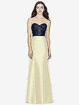 Front View Thumbnail - Butter Yellow & Midnight Navy Bella Bridesmaids Dress BB105
