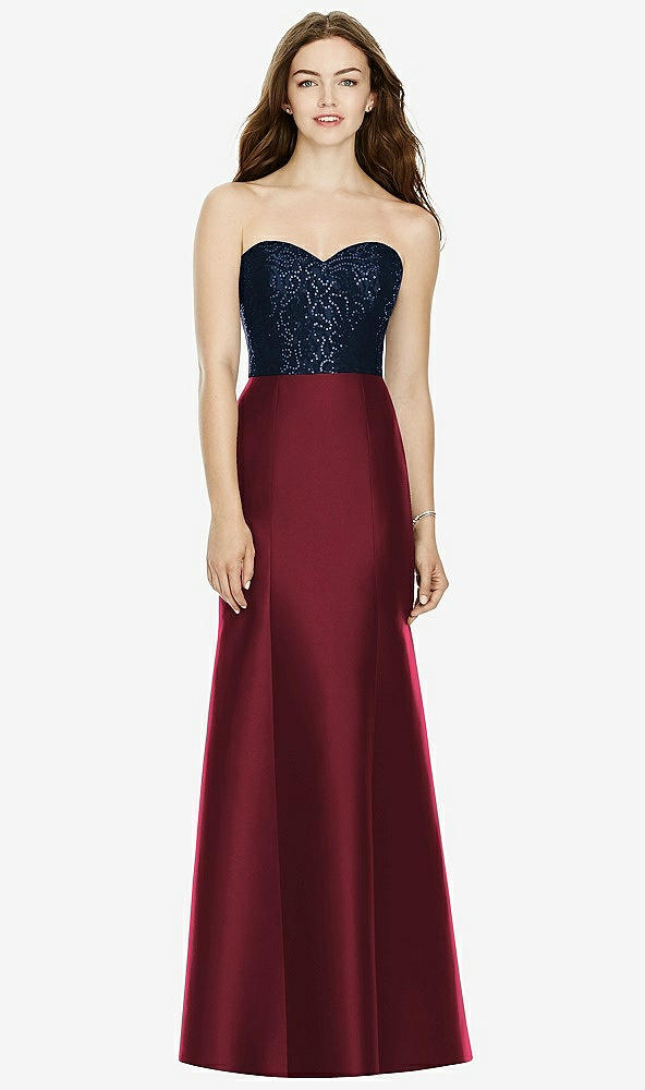 Front View - Cabernet & Midnight Navy Bella Bridesmaids Dress BB105