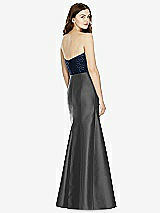 Rear View Thumbnail - Pewter & Midnight Navy Bella Bridesmaids Dress BB105