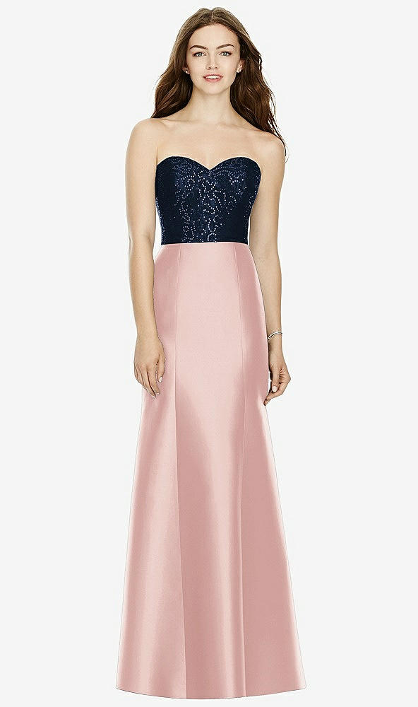 Front View - Rose & Midnight Navy Bella Bridesmaids Dress BB105