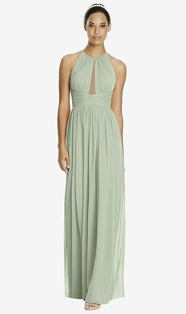 Front View - Sage & Dark Nude Studio Design Bridesmaid Dress 4518
