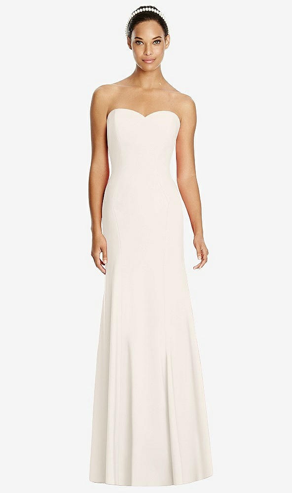 Front View - Ivory Sweetheart Strapless Flared Skirt Maxi Dress