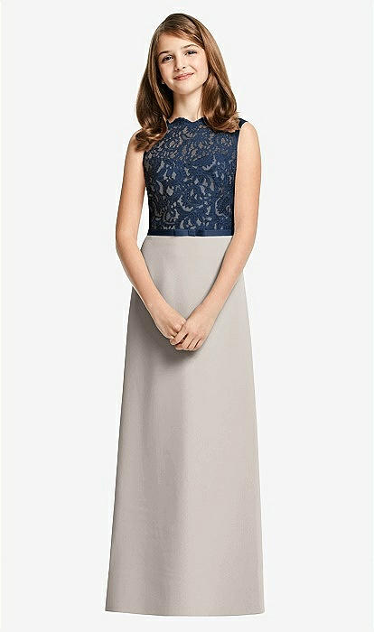 Dessy Junior Bridesmaid Dress Jr540 In Taupe Midnight Navy The