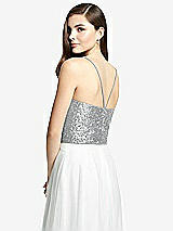 Rear View Thumbnail - Silver Spaghetti Strap Sequin Top