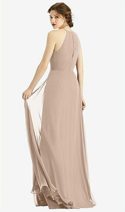ワンピース Lauris Chiffon Long Dress One Shoulder Rcuhed Chiffon Long Dresses With Belt Papaya