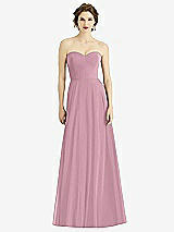 Front View Thumbnail - Dusty Pink Strapless Sweetheart Gown with Optional Straps