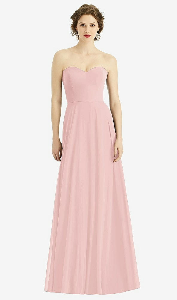 Front View - Rose Strapless Sweetheart Gown with Optional Straps