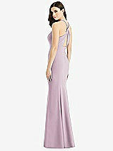 Front View Thumbnail - Suede Rose Criss Cross Twist Cutout Back Trumpet Gown