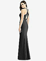 Front View Thumbnail - Black Criss Cross Twist Cutout Back Trumpet Gown