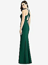Front View Thumbnail - Hunter Green Criss Cross Twist Cutout Back Trumpet Gown