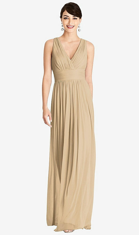 Front View - Golden Alfred Sung Bridesmaid Dress D744