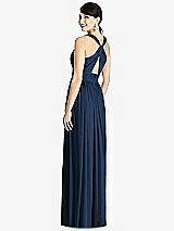 Rear View Thumbnail - Midnight Navy Alfred Sung Bridesmaid Dress D744