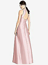 Rear View Thumbnail - Ballet Pink Sleeveless Open-Back Satin A-Line Dress