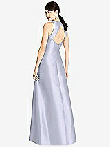 Rear View Thumbnail - Silver Dove Sleeveless Open-Back Satin A-Line Dress