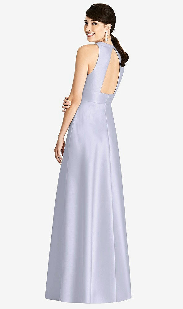 Back View - Silver Dove Sleeveless Open-Back Pleated Skirt Dress with Pockets