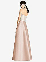 Rear View Thumbnail - Cameo & Ivory Strapless A-Line Satin Dress with Pockets