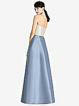 Rear View Thumbnail - Cloudy & Ivory Strapless A-Line Satin Dress with Pockets