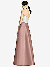 Rear View Thumbnail - Neu Nude & Ivory Strapless A-Line Satin Dress with Pockets