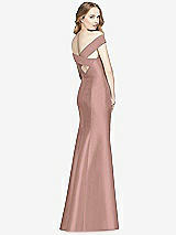 Rear View Thumbnail - Neu Nude Off-the-Shoulder Criss Cross Back Satin Dress