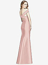 Rear View Thumbnail - Rose Off-the-Shoulder Criss Cross Back Satin Dress