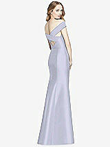 Rear View Thumbnail - Silver Dove Off-the-Shoulder Criss Cross Back Satin Dress