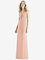 Front View Thumbnail - Pale Peach & Light Nude Bella Bridesmaids Dress BB111