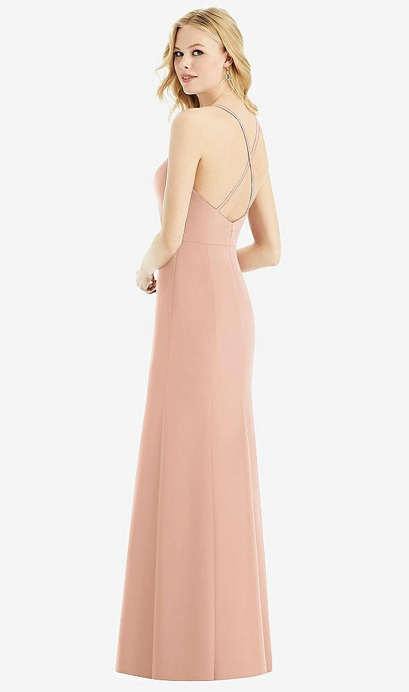 Back View - Pale Peach & Light Nude Bella Bridesmaids Dress BB111